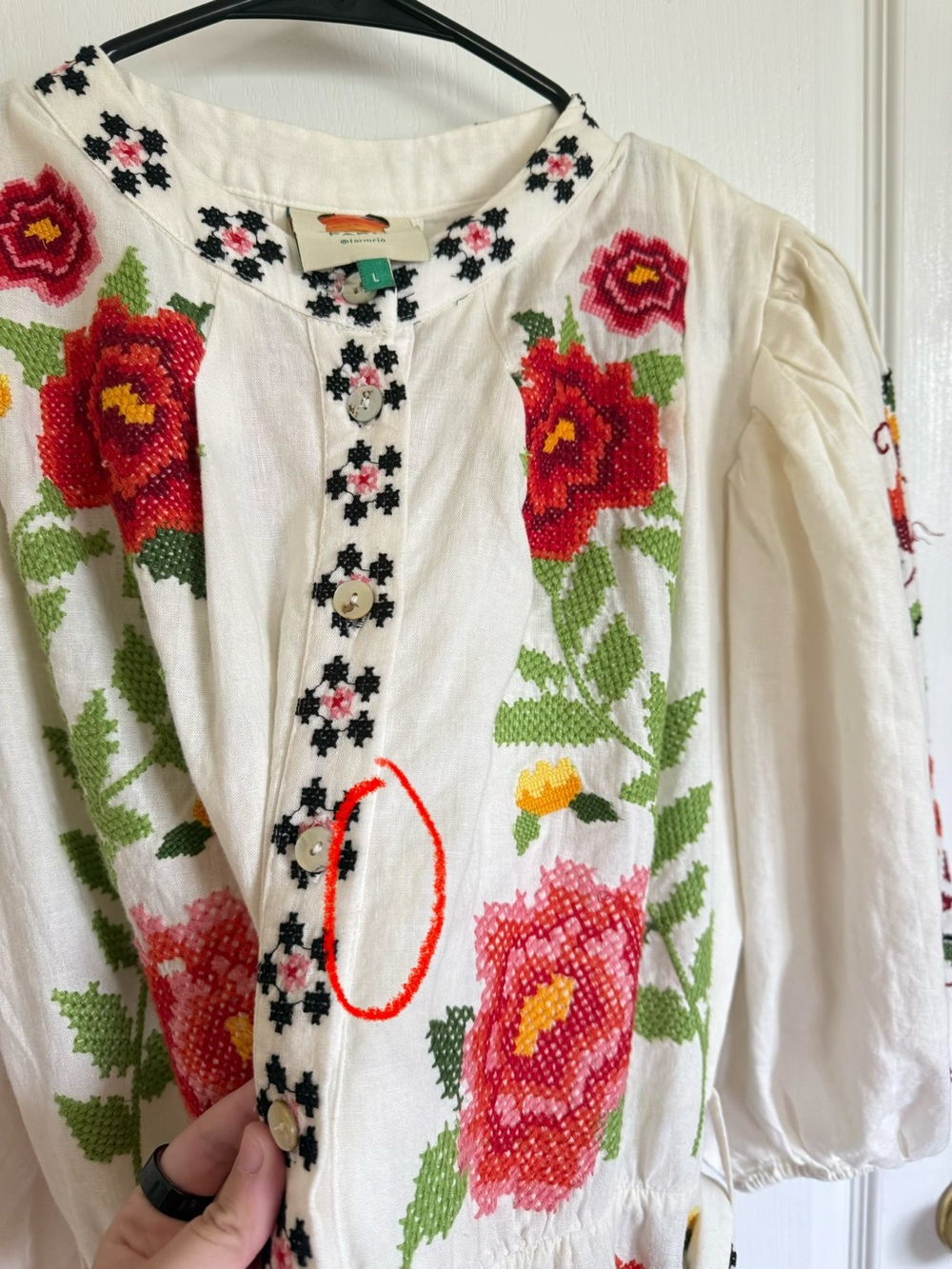 Farm Rio Carmina Embroidered Mini Dress - Picture 12 of 12